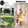 Therwen 8 Pcs Hammock Combo Hardware Kit Hammock Stand Replacement Hooks M8 x 40 mm Star Hand Knob for Home Patio Umbrella Base Garden
