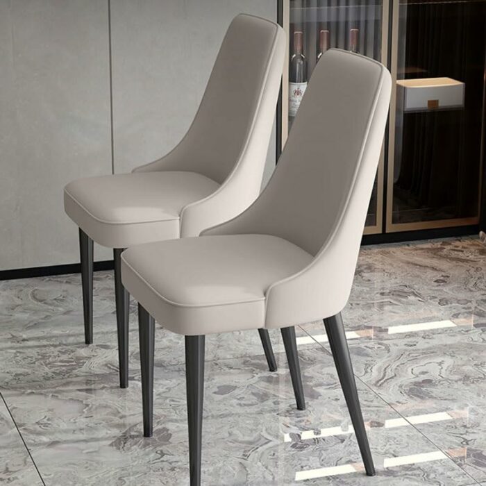 LXXSH Pu Leather Dining Chair Simplicity Leisure Chair Backrest Stool Home Furniture with Armrest
