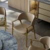JJZXD Metal Chairs Dining Room Comfortable Armrests Relaxing Chair Adults Furniture