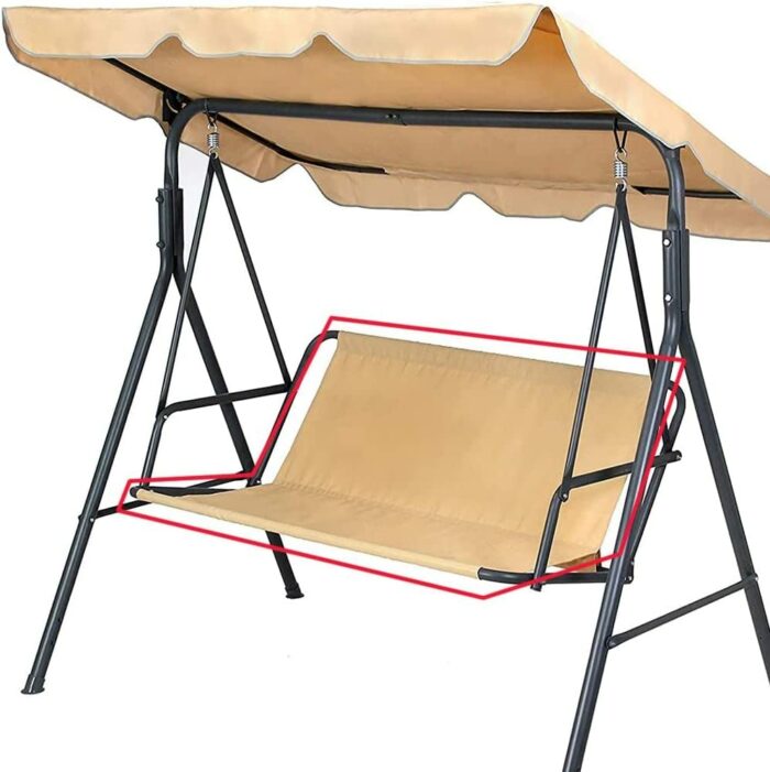 Replacement Garden Swing Seat Cover, Durable 600D Oxford Fabric Garden Swing Chair Cover Outdoor, Fit for 2 and 3 Seater Swing Chair Grey 85 * 48
