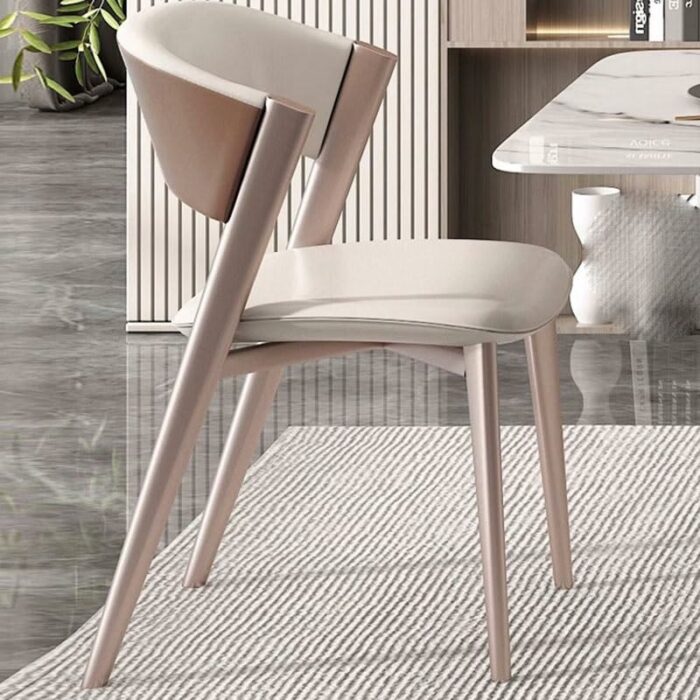 WALNUT Room Dinning Chair Metal Comfortable Back Support Dinning Chair Kitchen Living Room Decoration