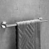bowarepro Stainless Steel Towel Rail 30CM Wall Mounted Chrome Towel Holder Towel Hanger for Bathroom Kitchen Brushed Finish 30cm/12in (Silver)