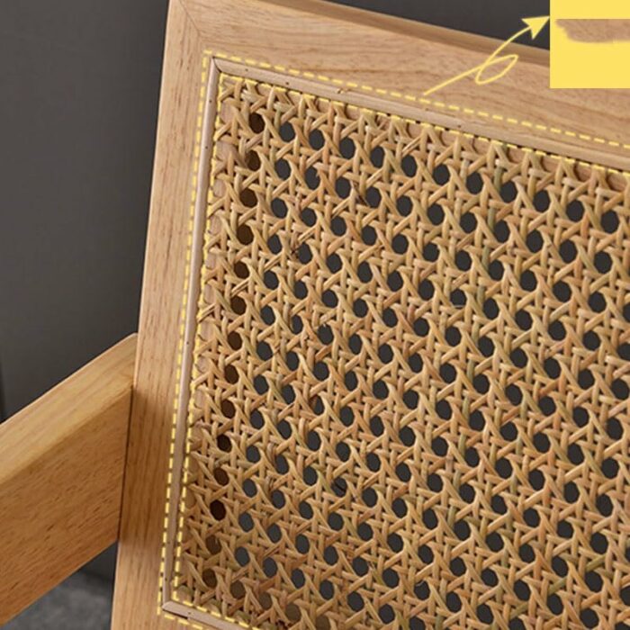 JJZXD Rattan Weaving Dining Chair Backrest Stool Living Room Chair Home Furniture Soft Surface Seat Package (Color : Argento, Size : Light Grey)