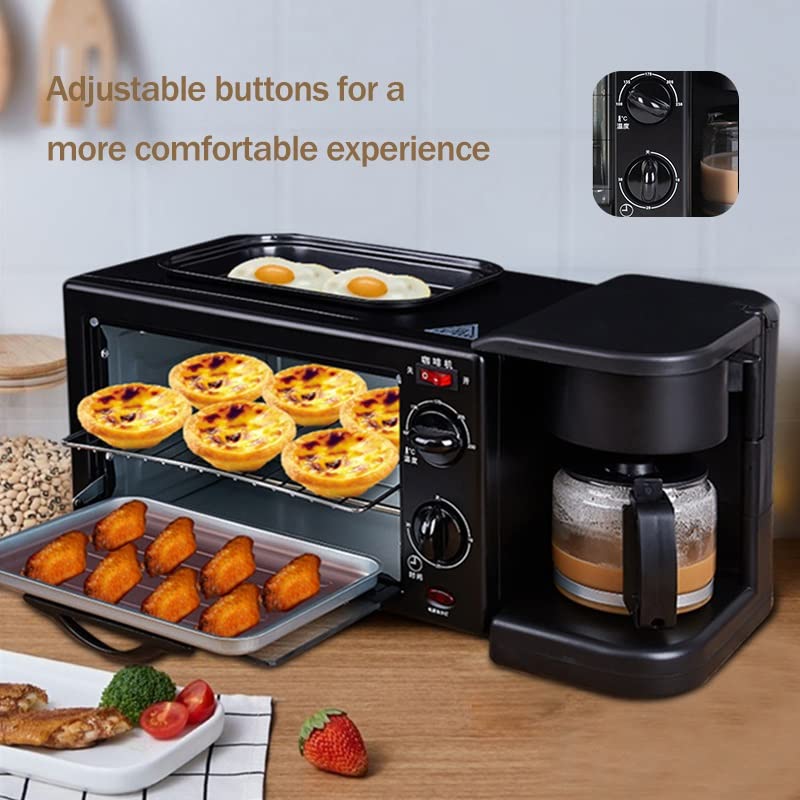 KKYKP 3 In 1 Home Toaster Electric Mini Oven Kitchen Cooking Roaster (Color : Black, Size : 51 * 26.5cm)