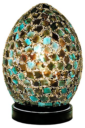 Febland Peacock Green Medium Mosaic Egg Lamp