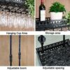Wine Bar Wall Rack 24'', Hanging Bar Glass Rack Ceiling Bottle Holder Adjustable Decoration Shelf for Bar Kitchen Industrial