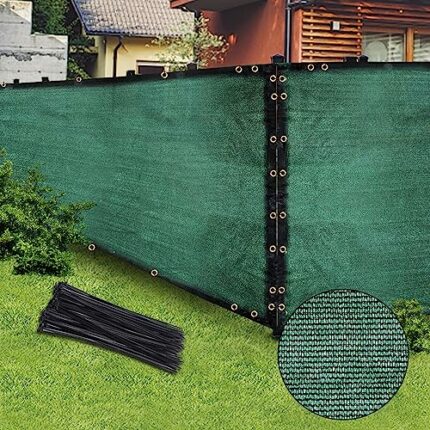 Green 6FT X 50FT Outdoor Privacy Screen Fence & Mesh Shade Net Cover, Ideal for Garden and Backyard - Enhances Privacy for Fencing & Chain Link,