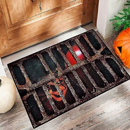 IRmm Halloween Door Mat, Halloween 3D Illusion Horror Movie Clown Sewer Doormat, Halloween Rug Non-Slip Indoor Outdoor Welcome Mat for Bathroom F