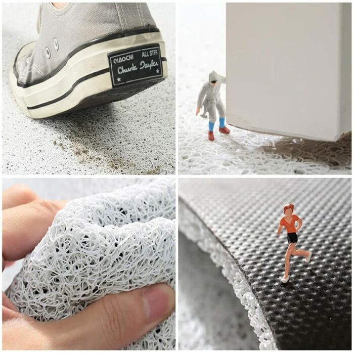 Green Wave Entrance Door Mat, Japanese Style Ukiyo-e Doormat, Anti Skid PVC Coil Door Mats, Mat for Home, Washable Entryway Doormat