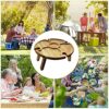 Huaxingda Outdoor Wooden Folding Picnic Table, 30cm Diameter Portable Wooden Outdoor Folding Picnic Table 2 In 1 Wine Glass Rack, Used For Garden