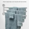 Towel Rack Wall Mounted, Swivel Towel Rail Towel Bar Rotating Towel Holder with 3 Arms for Bathroom Kitchen- Durable and Space-Saving
