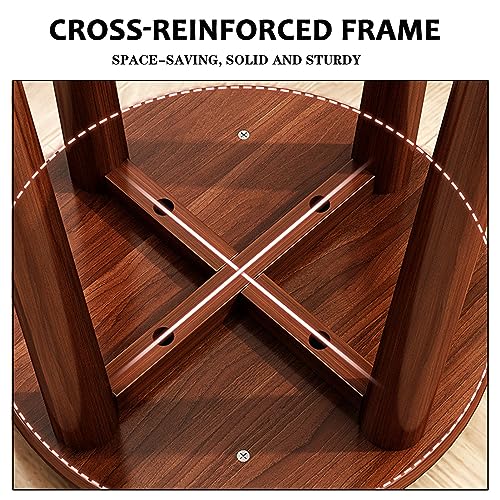 Wood Stools, Set of 1 Round Upholstered Backless Stackable Stool Chairs Seat for Dinning Kitchen Home Garden Living and Classroom