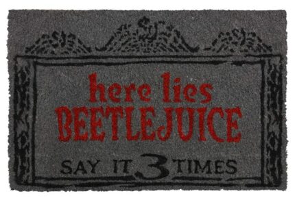Beetlejuice Door Mat (Here Lies Design) Coir Doormat, Outside and Inside Door Mat 40cm x 60cm - Official Merchandise