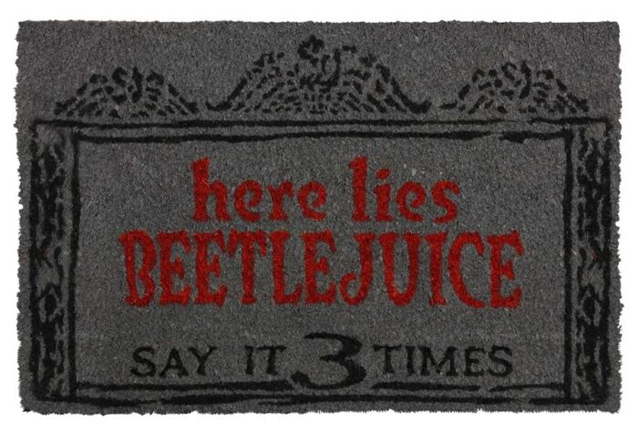 Beetlejuice Door Mat (Here Lies Design) Coir Doormat, Outside and Inside Door Mat 40cm x 60cm - Official Merchandise