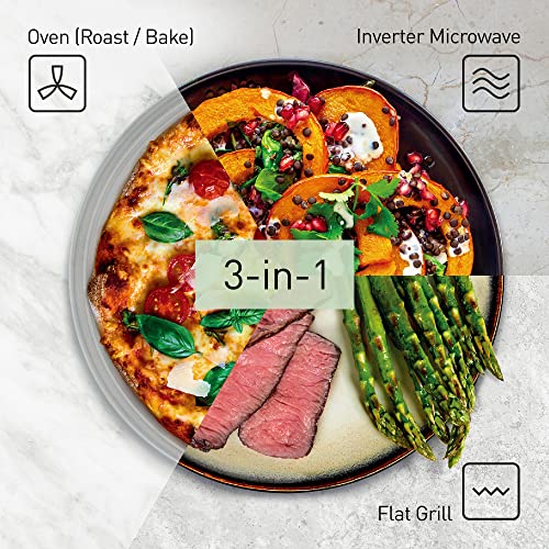 Panasonic CT57 Slim Combination Microwave Oven & Grill with Turntable, 27 Litres, 1000 W Power, 29 pre-set menus, Silver