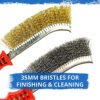 Tried + Tested Wire Brush Set of 2 Brass & Steel - Light & Heavy Duty Cleaning Rust Remover