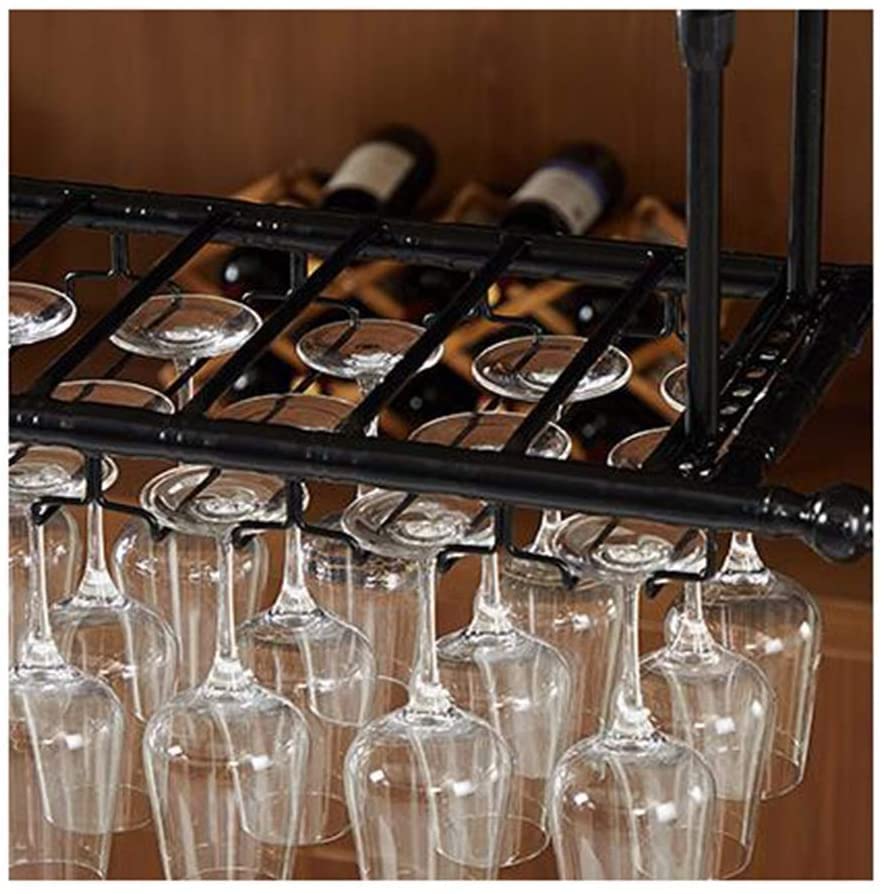 EMISOO style hanging wine glass rack, bar creative wine rack, home upside down goblet rack, bar wine rack decoration (Color : Brown, Size : 80 *