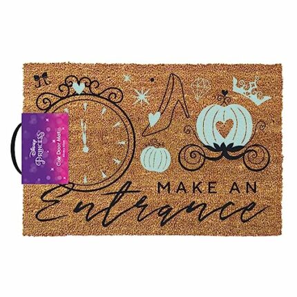 Cinderella Coir Doormat, (Make An Entrance Design) 40cm x 60cm Full Size Welcome Mat. Doormat Indoor or Outdoor. Front Door Mat Inside - Official