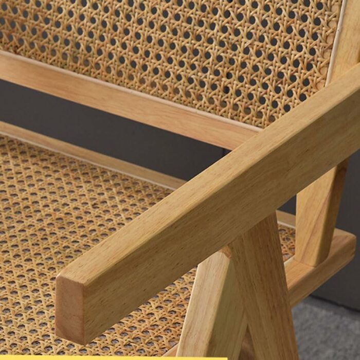 JJZXD Rattan Weaving Dining Chair Backrest Stool Living Room Chair Home Furniture Soft Surface Seat Package (Color : Argento, Size : Light Grey)