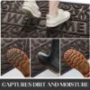 Yimobra Welcome Front Door Mat Outdoor, Heavy Duty Durable Non Slip Doormats, Rubber Backing, Low-Profile Entrance Rugs, Absorbent Resist Dirt, E