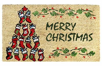 Coco&Coir Door Mat| Non-Slip | Thick Coir | Premium Quality | Rubber Backed | Eco-Friendly | Indoor | Outdoor | Heavy Duty | Christmas Theme | Xm