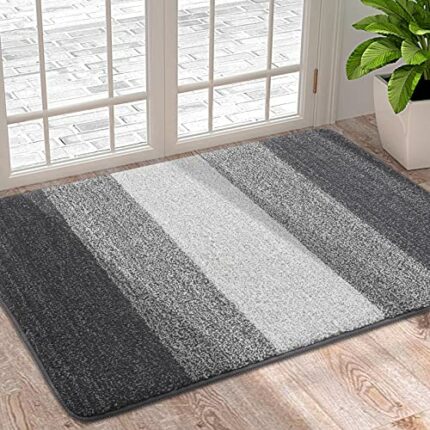 Homaxy Door Mats Indoor, Machine Washable Soft Doormats, Dirt Trapper Door Mat, Super Absorbent Entrance Rug, Non-slip Floor Mats For Inside, Fro