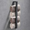 Hallyware 16 Inch Towel Rail Bathroom Kitchen Hand Towel Ring Holder Self Adhesive SUS 304 Stainless Steel Towel Bar 40 CM, Matte Black