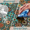 Tablecloth for Folding Table, boho Picnic Table Cover, Waterproof Fitted Table Covers for 6 Foot Tables, Elastic Rim Plastic Table Cover for Picn