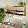 KEppd Wine Glass Hanging Rack, Wall Mounted Wine Rack,Bottle & Glass Holder,Clear Storage Store Red, White, Champagne, Floating Wine Shelf and Gl