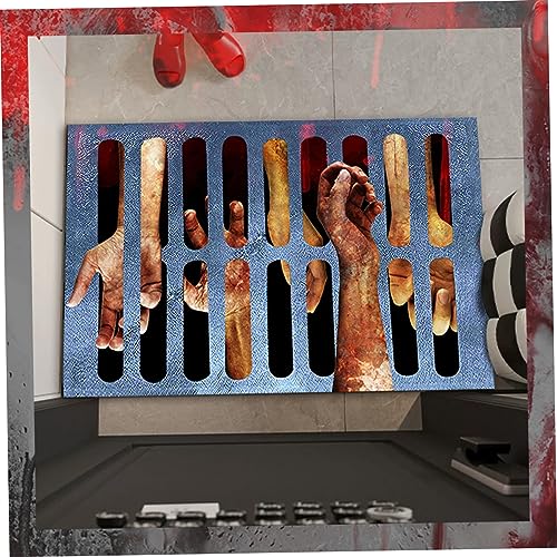 Eyccier Halloween Door Mat 3D Horror Clown Sewer Doormat Non-slip Washable Illusion Rug Foldable Doormat Bath Mat Halloween Decorations 31.5x19.7