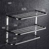 N/A Stainless Steel Multi Layer Bath Towel Rack, Bathroom Pendant, Multi Function Display Rack (Size : 67cm)