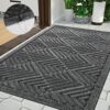 Yimobra Door Mat Outdoor Entrance with Water Freeing Port, Heavy Duty Durable Non Slip Front Doormat Outdoor for Home Entranway, Patio Entrance M