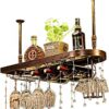 EMISOO Wall Mounted Wine Rack,Hanging Bar Glass Rack,Hanging Bottle Holder,Storage Store Red, White, Champagne, Home & Kitchen Décor Storage Hold