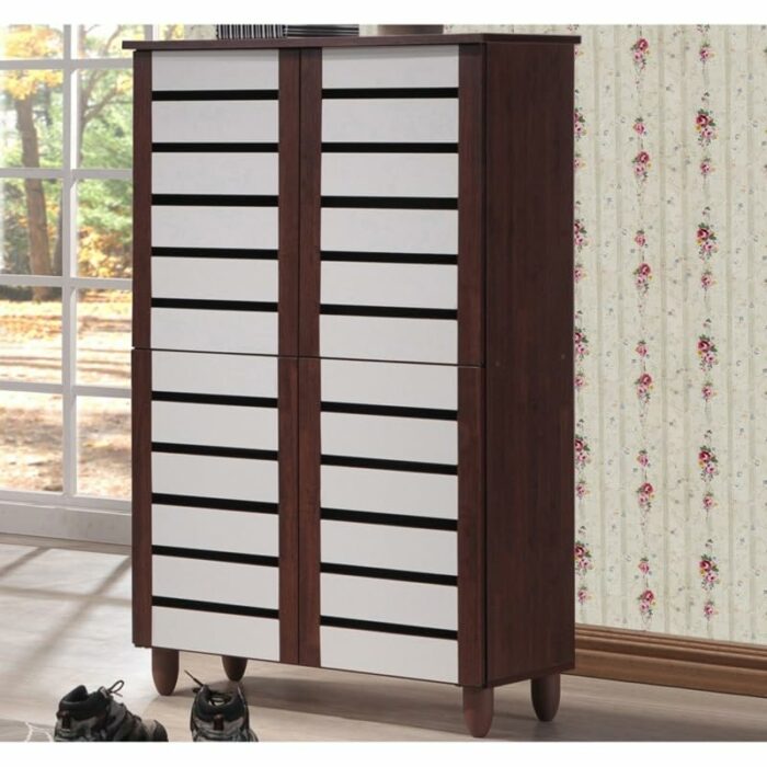 LUKEO Finished Wooden Door Shoe Cabinet 4 Door Shoe Cabinet Shoe Shelf Organizador De Home Furniture