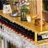 OUSIKA Wine Racks,Wine Lovers/Household Wine Shelf Cup Holder- Adjustable Height Ceiling Wine Rack Hanging Wine Bottle Holder Wine Glass Rack Gob