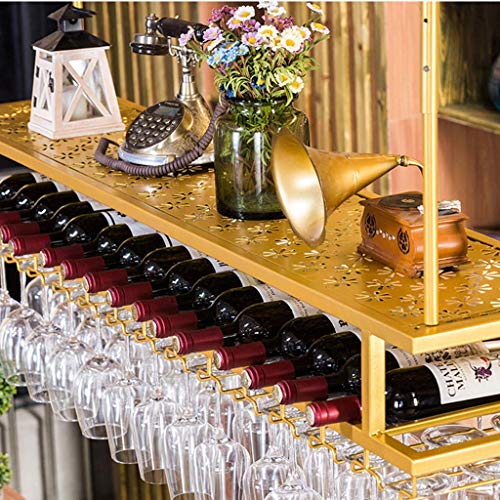 OUSIKA Wine Racks,Wine Lovers/Ceiling Wine Rack Height Adjustable Hanging Wine Glass Rack Liquor Bottle Storage Holders Bar Creative Wine Rack Go