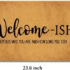 100 yeah Welcome-ish Depends Who You are Entrance Door Mat Funny Welcome Rubber Non Slip Backing Mat for Indoor Outdoor 23.6"x15.7"