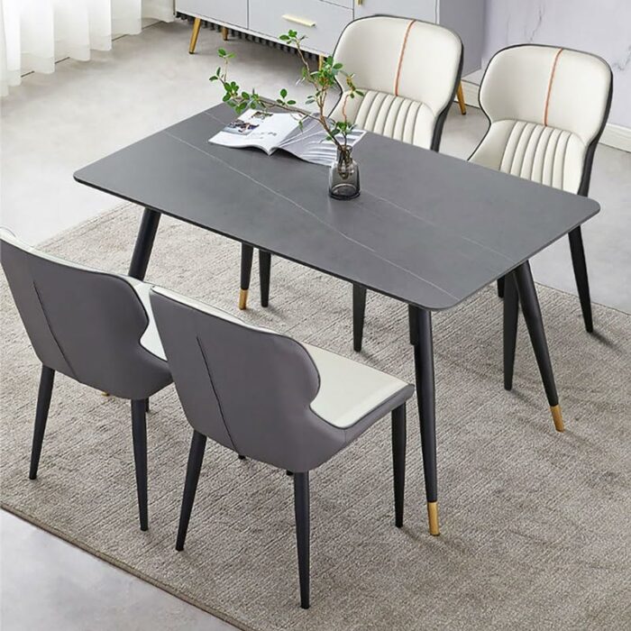 LUKEO Leather Dining Chair Leisure Time Chair Backrest Stool Simple Home Furniture Upholstered Chair Surface