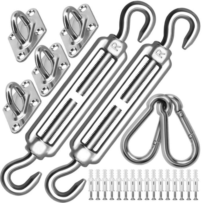 Heavy Duty Swing Hangers 360°Rotate Heavy Duty Hooks for Hanging 304 Stainless Steel Swivel Hammock Hooks Swing Hook for Ceiling Wooden Porch, Gy