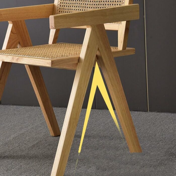 JJZXD Rattan Weaving Dining Chair Backrest Stool Living Room Chair Home Furniture Soft Surface Seat Package (Color : Argento, Size : Light Grey)