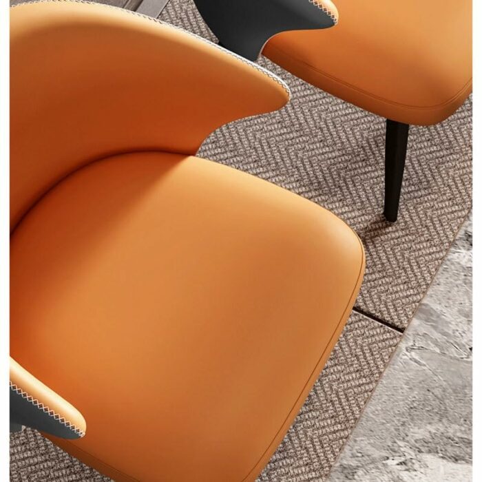 LXXSH Faux Leather Designer Dinning Chair Office Metal Bedroom Dining Chairs Kitchen Ornaments