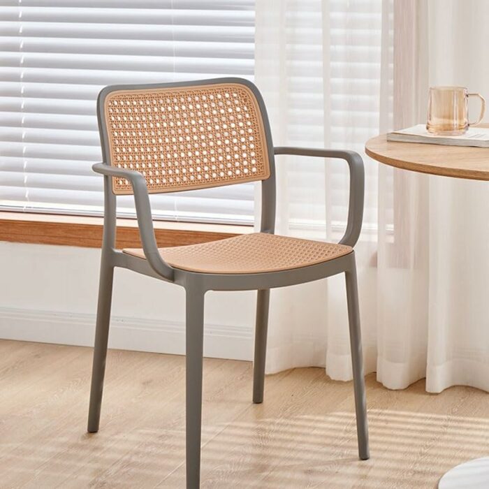 JJZXD Dining Chairs Comfortable Minimalist Adults Relaxing Chair Plastic Waiting Backrest Furniture (Color : 3-pack, Size : Light Grey)