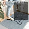2 Pcs Indoor Dirt Trapper Doormat,24" x 36" Dog Door Mat Non Slip Floor Mat Absorbent Entrance Mat Front Door Mat,Welcome Mats Entryway Mat, Mudd