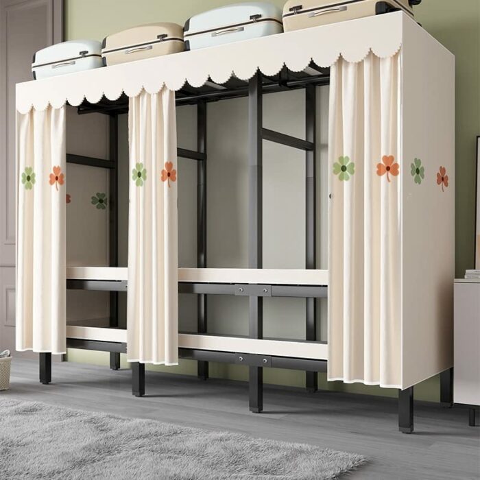 JYDQM Bedroom Wardrobe Free Steel Frame With Installation Wardrobe Household Frame Structure Cloth Storage Wardrobe