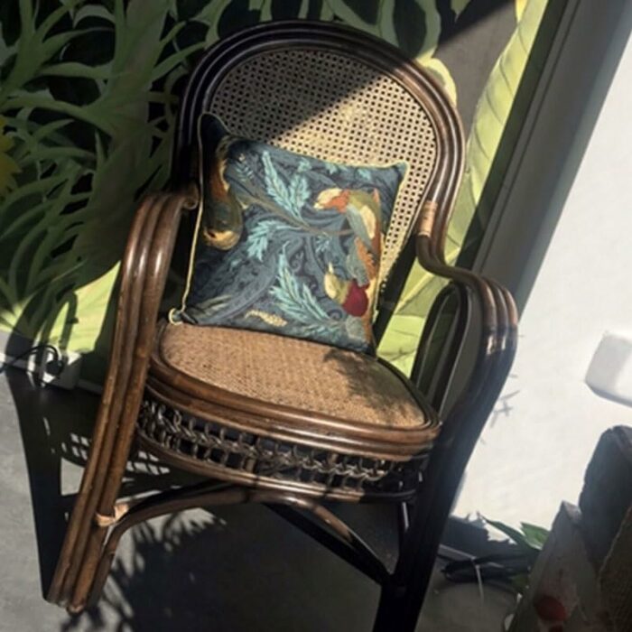 LUKEO Back Chair Classical Dining Stool Furniture Leisure Office Chair Plant Rattan Material Dining Chair
