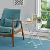 LIKENOW Furniture Acrylic Folding Tray Table, Side End Table,Clear,Modern,19x13 inch,23 inch High