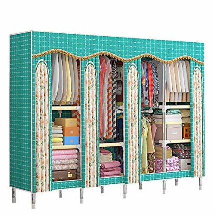 JYDQM Wardrobe Simple Cloth Closet Cabinet Hanging Wardrobe Simple Steel Tube Thickening Reinforcement Folding Fabric Bedroom Home