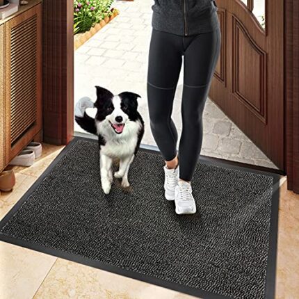 Casmol Door Mat for Indoor&outdoor Dirt Trapper Non-slip Entrance Washable Soft Doormats Absorbent Water Rubber Rug PVC Floor Mat for Patio, Hall