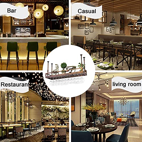 OUSIKA Wine Racks,Wine Bottle Glass Racks Modern Ceiling-Type Wine Holder,Grid Metal Frame,Wall Mounted Wine Bottle Holder Hanging Wine Glass Rac