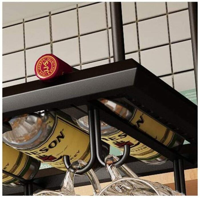 EMISOO Creative wine rack,Bar counter wine rack, wine glass rack, wine glass rackHanging upside down goblet rack (Color : Brown, Size : 120 * 30c